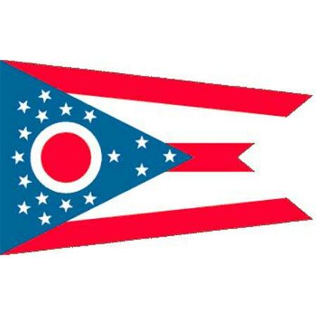 SS COLLECTIBLES 6 ft. X 10 ft. Nyl-Glo Ohio Flag - Sewn SS3287369